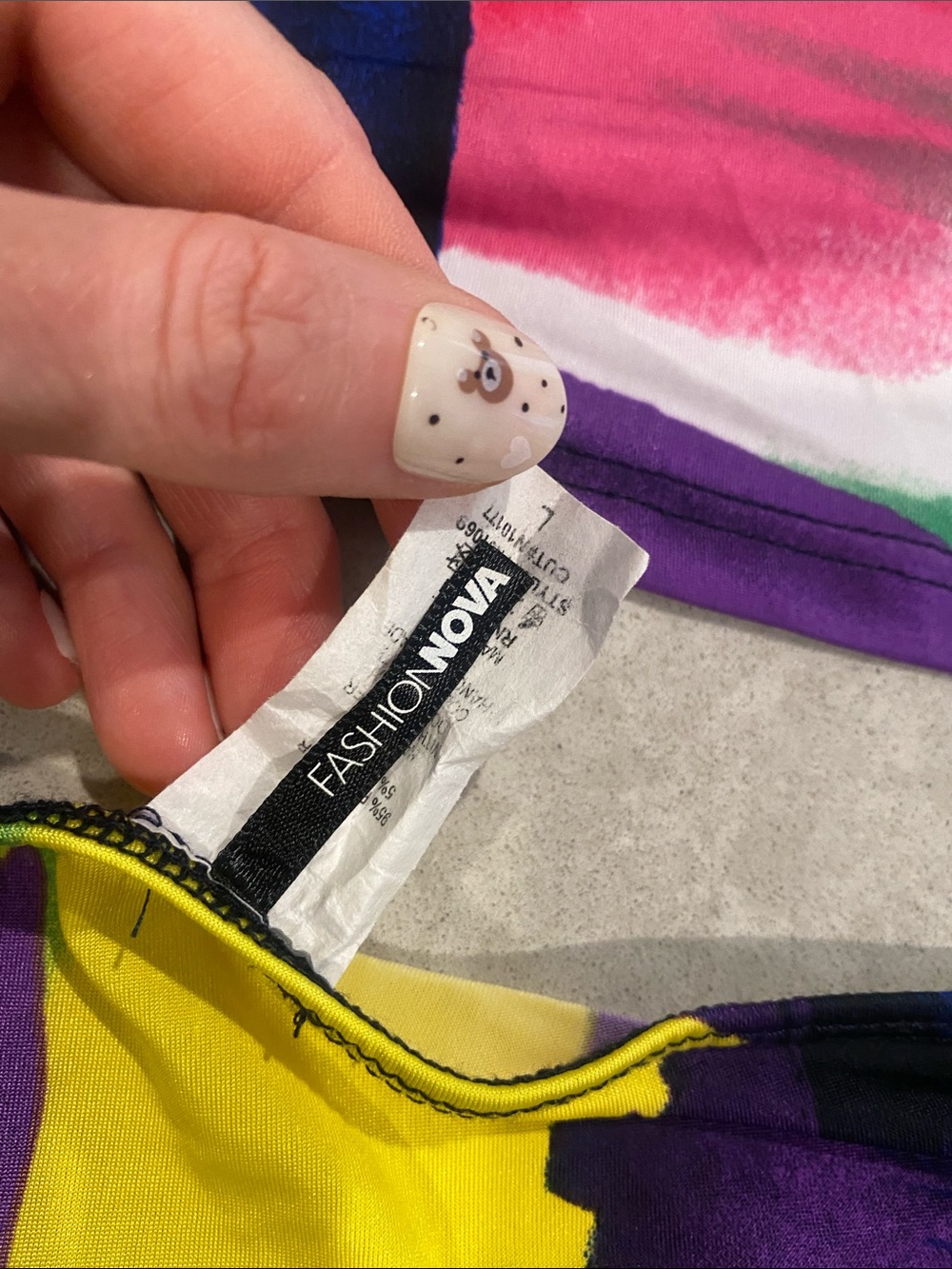 Fashion Nova Multicolor Long-Sleeve Bikini Set - Picture 3 of 4